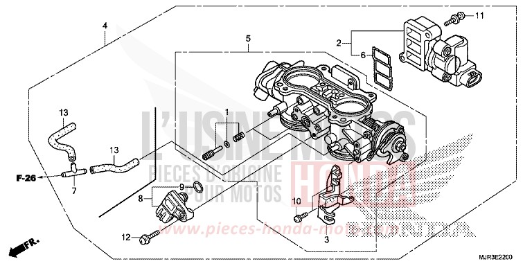 CORPS DE PAPILLON de F6C "Valkyrie" GRAPHITE BLACK (NHB01) de 2015